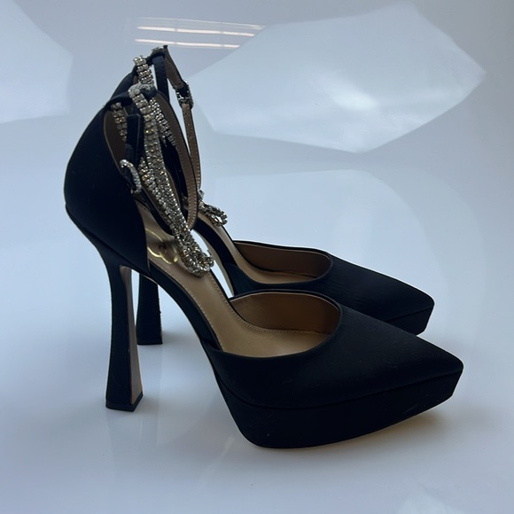 Sam Edelman Andie Platform Heel in Black Satin - Size 10 - N185-8 - Picture 5 of 8